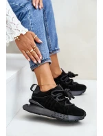 Zamszowe Sneakersy Damskie Na Platformie Z Grubym Sznurowaniem Artiker 54C1464 Czarne Zamszowe Sneakersy Damskie Na Platformie Z Grubym Sznurowaniem Artiker 54C1464 Czarne