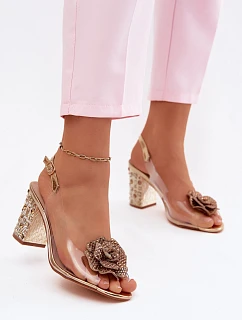 Průhledné Sandály na Podpatku se  Zlaté model 22133825 - D&A