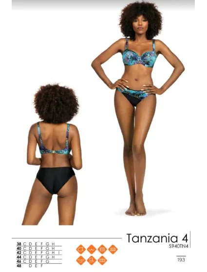 Dámske dvojdielne plavky S940TN4 1 Tanzania 4 čierne/mix - Self Dámske dvojdielne plavky S940TN4 1 Tanzania 4 čierne/mix - Self