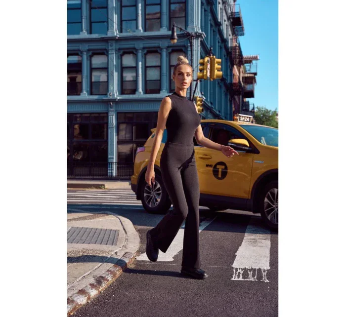 Rozšírené nohavice s vysokým pásom M704 čierne - MOE