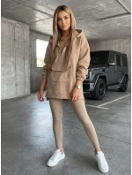 Dámska tepláková súprava 3 v 1 oversize MAYALAN beige FashionStreet AY0942