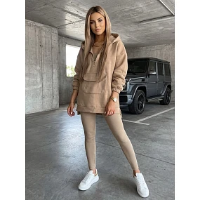 Dámska tepláková súprava 3 v 1 oversize MAYALAN beige FashionStreet AY0942