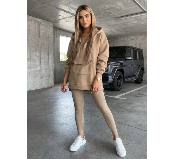 Dámska tepláková súprava 3 v 1 oversize MAYALAN beige FashionStreet AY0942