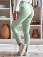 Dámské látkové chinos kalhoty s páskem mint Dstreet model 21986189 - FashionStreet