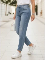 Jeansy damskie mom fit z niebieskie model 22009956 - FashionStreet