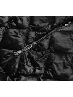 Čierna dámska bunda s ozdobnou lemovkou (B8113-1) Čierna dámska bunda s ozdobnou lemovkou (B8113-1)