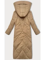 Dámska zimná bunda v ťavej farbe v dĺžke po kolená J Style (5M3232-84)
