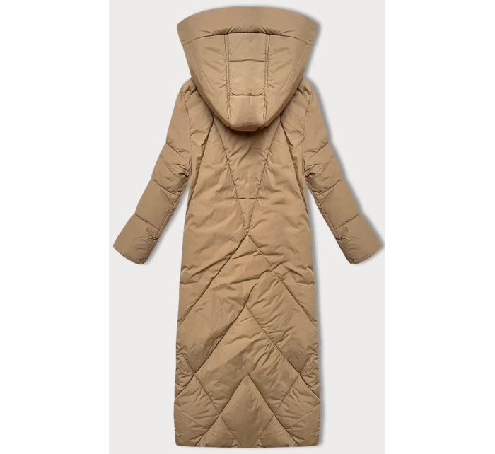 Dámska zimná bunda v ťavej farbe v dĺžke po kolená J Style (5M3232-84)