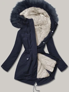 Dámska teplá zimná bunda Navy Blue/Ecru/Green (w629big)