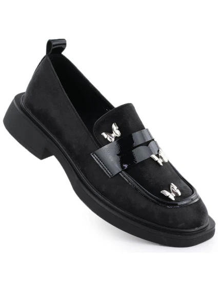 Dámske topánky lords s motýľmi čierne Potocki SZ12650