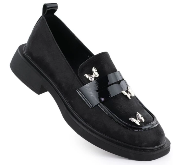 Dámske topánky lords s motýľmi čierne Potocki SZ12650