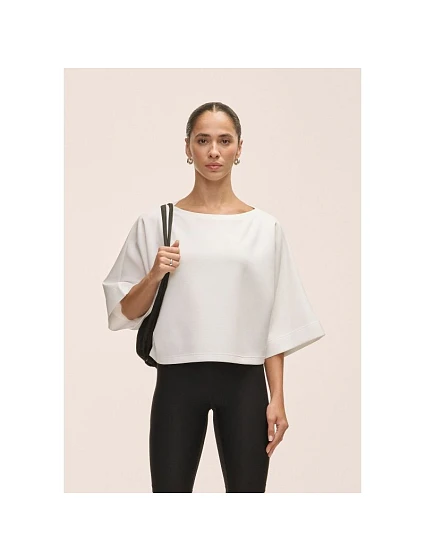 Dámske tričko Casall Aria Cropped Boatneck, biele Dámske tričko Casall Aria Cropped Boatneck, biele