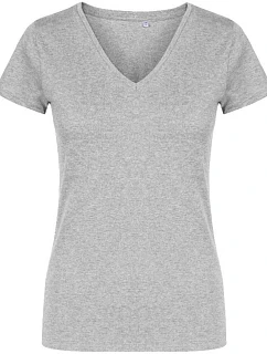 Promodoro 1525 Dámske tričko X.O s výstrihom do V 40.1525 heather grey