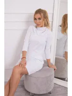 Šaty s kapucňou a vreckami biele Šaty s kapucňou a vreckami biele