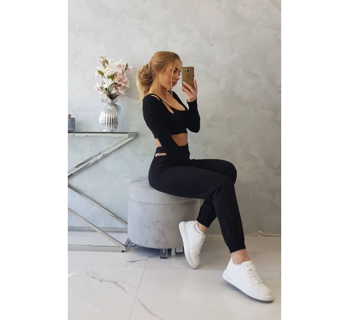 Súprava s blúzkou čierna