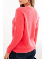 Dámsky detský sveter z alpaky s dlhými rukávmi ružovej farby Dámsky detský sveter z alpaky s dlhými rukávmi ružovej farby