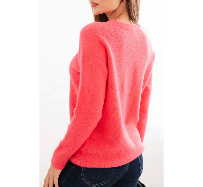 Dámsky detský sveter z alpaky s dlhými rukávmi ružovej farby Dámsky detský sveter z alpaky s dlhými rukávmi ružovej farby