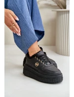 Sneakersy Sportovní Obuv Dámská Zateplená Na Masivní Podešvi Černé model 21668413 - Boto