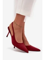 Szpilki Z Odkrytymi Piętami Bordowe Lenira