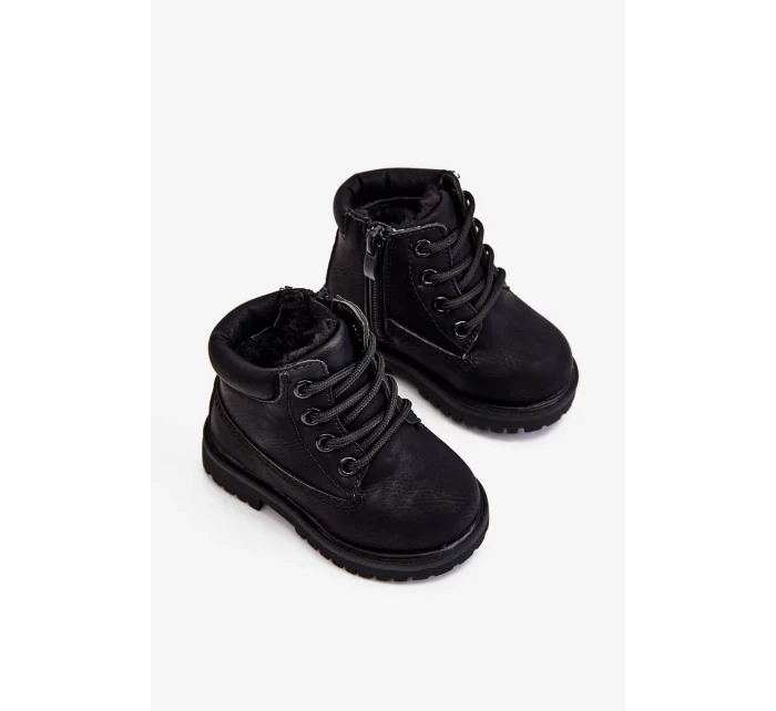 práškové černé teplé Dětské boty traper Dexter práškové černé teplé Dětské boty traper Dexter