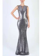 Dámske dlhé flitrové šaty bez rukávov - SOKY&SOKA