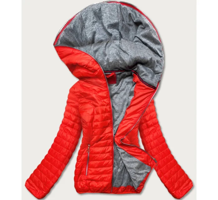 Oranžová dámska bunda s kapucňou (DL011) Oranžová dámska bunda s kapucňou (DL011)