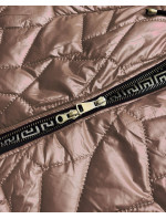 Dámska bunda v cappuccino farbe s ozdobným prešívaním (B8092-12)