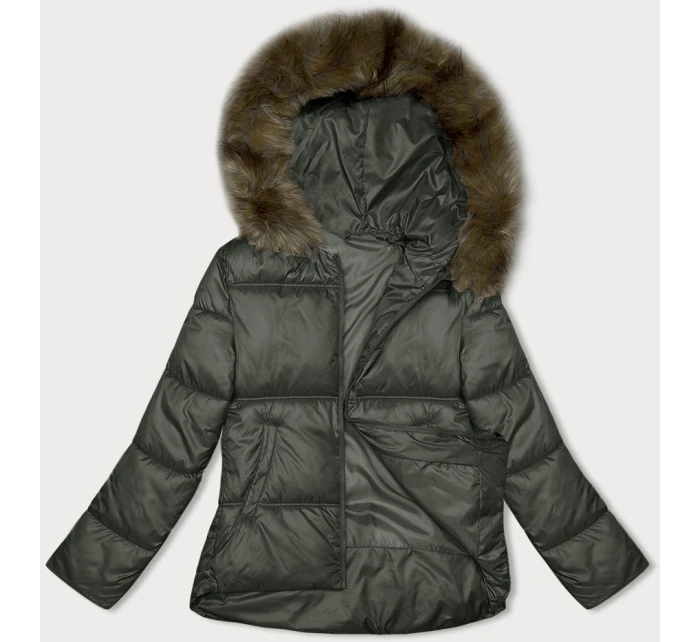 Dámská bunda v army barvě se střihem model 21246844 - S'WEST