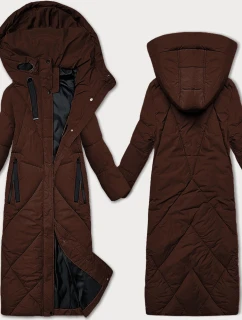 Hnedá dámska zimná bunda s dĺžkou po kolená J Style (5M3232-158)