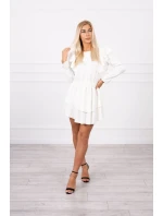 Šaty so zvislými volánmi ecru Šaty so zvislými volánmi ecru