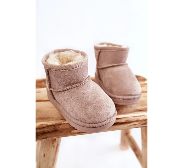 Dziecięce Ocieplane Botki Śniegowce Jasnobeżowe Gooby