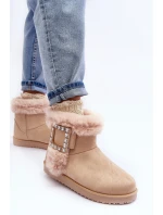 Śniegowce Ocieplane Z Klamrą Beżowe Dulca