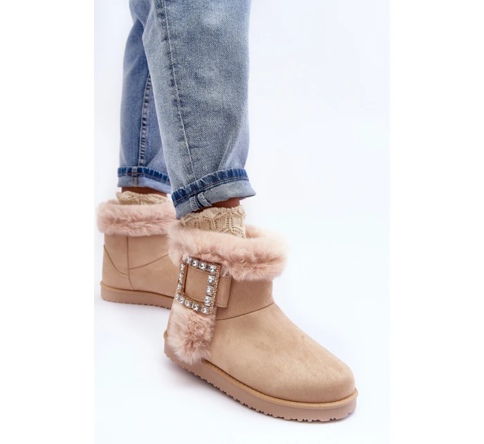 Śniegowce Ocieplane Z Klamrą Beżowe Dulca