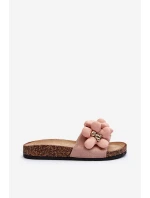 Dámské žabky s růžovými ozdobami model 21648526 - Boto Dámské žabky s růžovými ozdobami model 21648526 - Boto