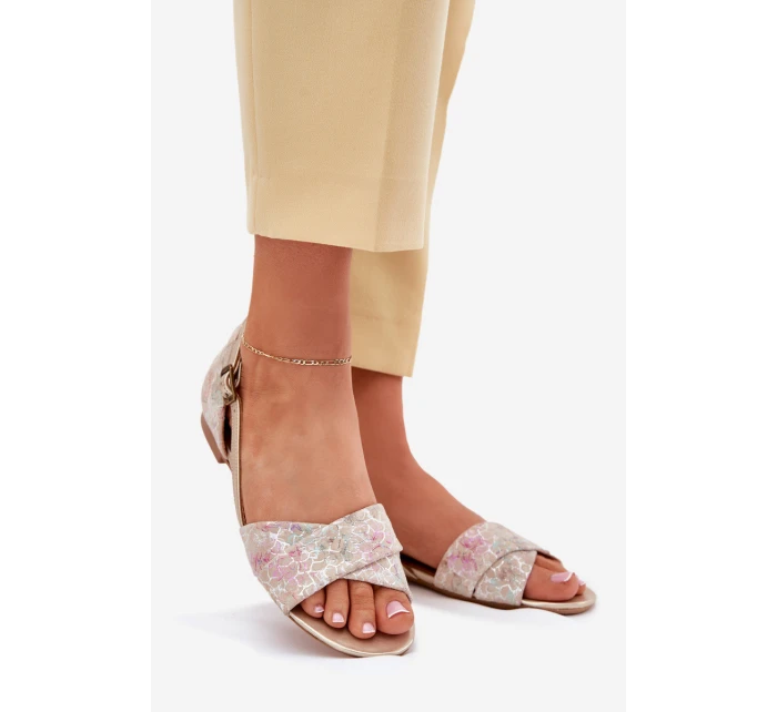 Kožené Plážové Sandály model 21702146 Béžové - Maciejka