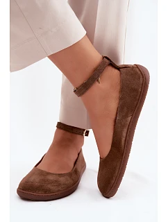 Baleríny Barefoot z přírodního semiše Zazoo 020 Hnědé