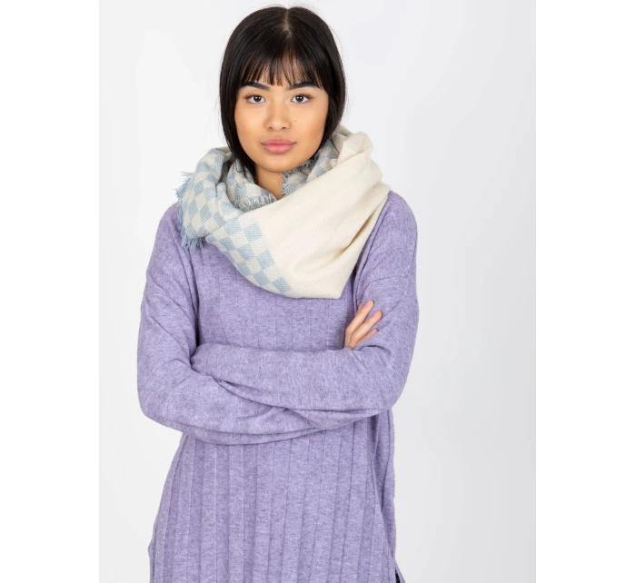 Tunelový šál AT KM 9501.10 biela a modrá Tunelový šál AT KM 9501.10 biela a modrá