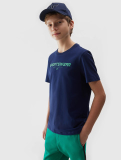 Chlapčenské tričko s potlačou 4F - tmavomodré