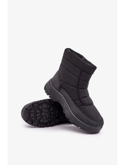 Pánske snehové topánky na zips s kožušinovou izoláciou čierne Linnora Pánske snehové topánky na zips s kožušinovou izoláciou čierne Linnora