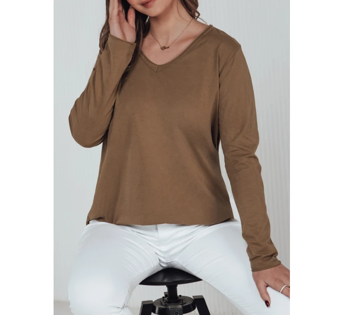 Dámská halenka oversize hladká velbloudí Dstreet model 21982017 - FashionStreet Dámská halenka oversize hladká velbloudí Dstreet model 21982017 - FashionStreet