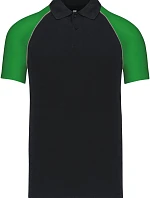 Kariban K 226 Baseballové polo tričko z piké 20.K226 čierna/svetlošedá/zelená