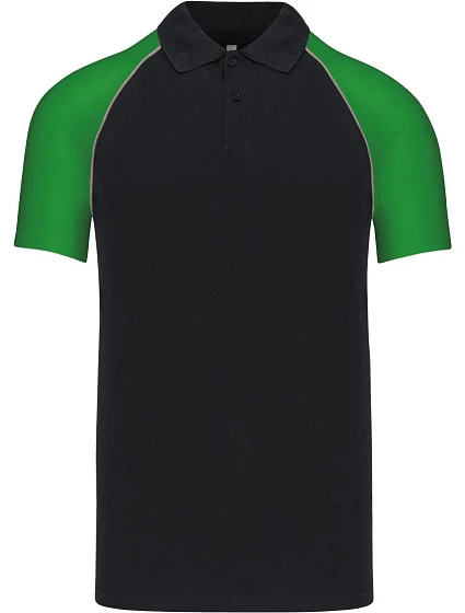 Kariban K 226 Baseballové polo tričko z piké 20.K226 čierna/svetlošedá/zelená Kariban K 226 Baseballové polo tričko z piké 20.K226 čierna/svetlošedá/zelená