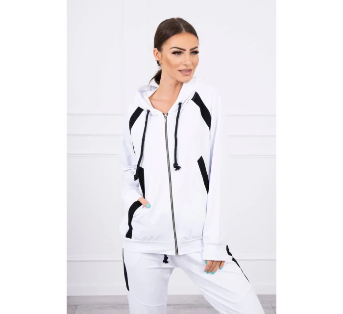 Pruhovaná športová súprava biela Pruhovaná športová súprava biela