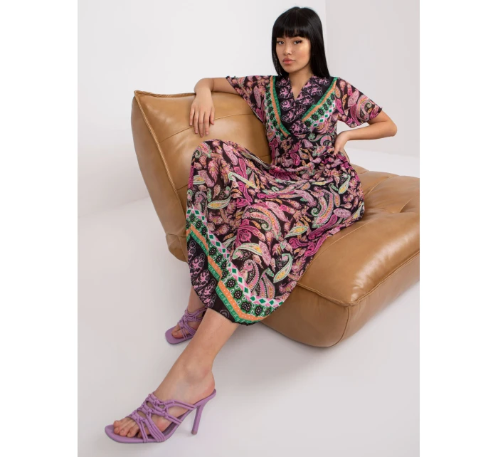 Šaty DHJ SK 11331 3.61 čierna a ružová