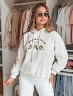 Dámska nadrozmerná mikina s kapucňou SPECIAL KITTY sivá FashionStreet BY1510