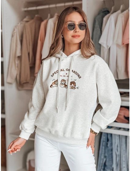 Dámská oversize mikina s kapucí  šedá Dstreet model 21989232 - FashionStreet