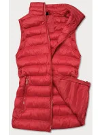Krátka červená prešívaná dámska vesta (23077-270)