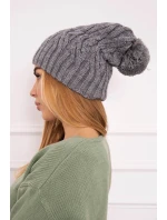 Fleecová čepice Paulina model 18750167 tmavě šedá - K-Fashion Fleecová čepice Paulina model 18750167 tmavě šedá - K-Fashion