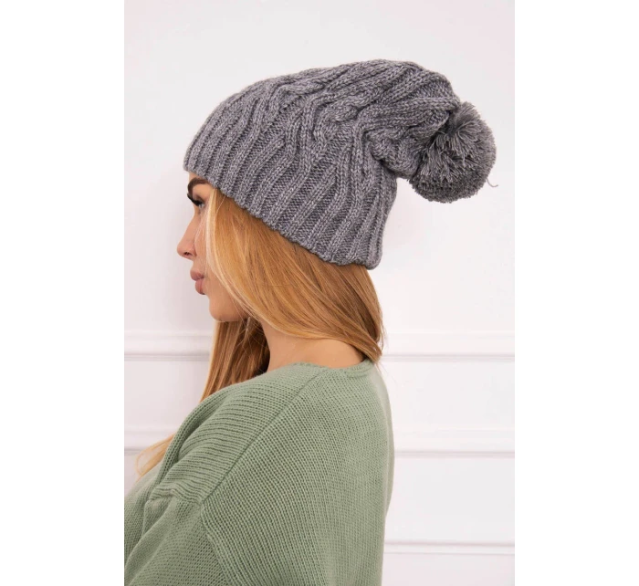 Fleecová čepice Paulina model 18750167 tmavě šedá - K-Fashion Fleecová čepice Paulina model 18750167 tmavě šedá - K-Fashion
