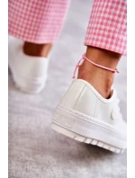 Modne Lakierowane Trampki Big Star KK274045 Białe Modne Lakierowane Trampki Big Star KK274045 Białe